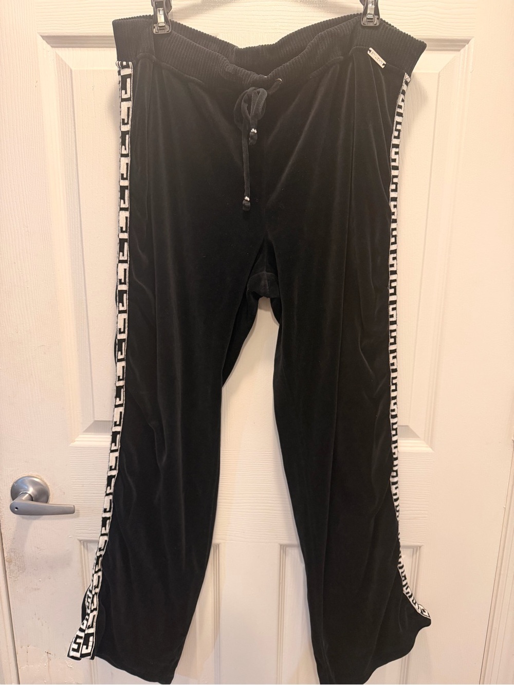 St John Sport Black Velour womans Track Pants